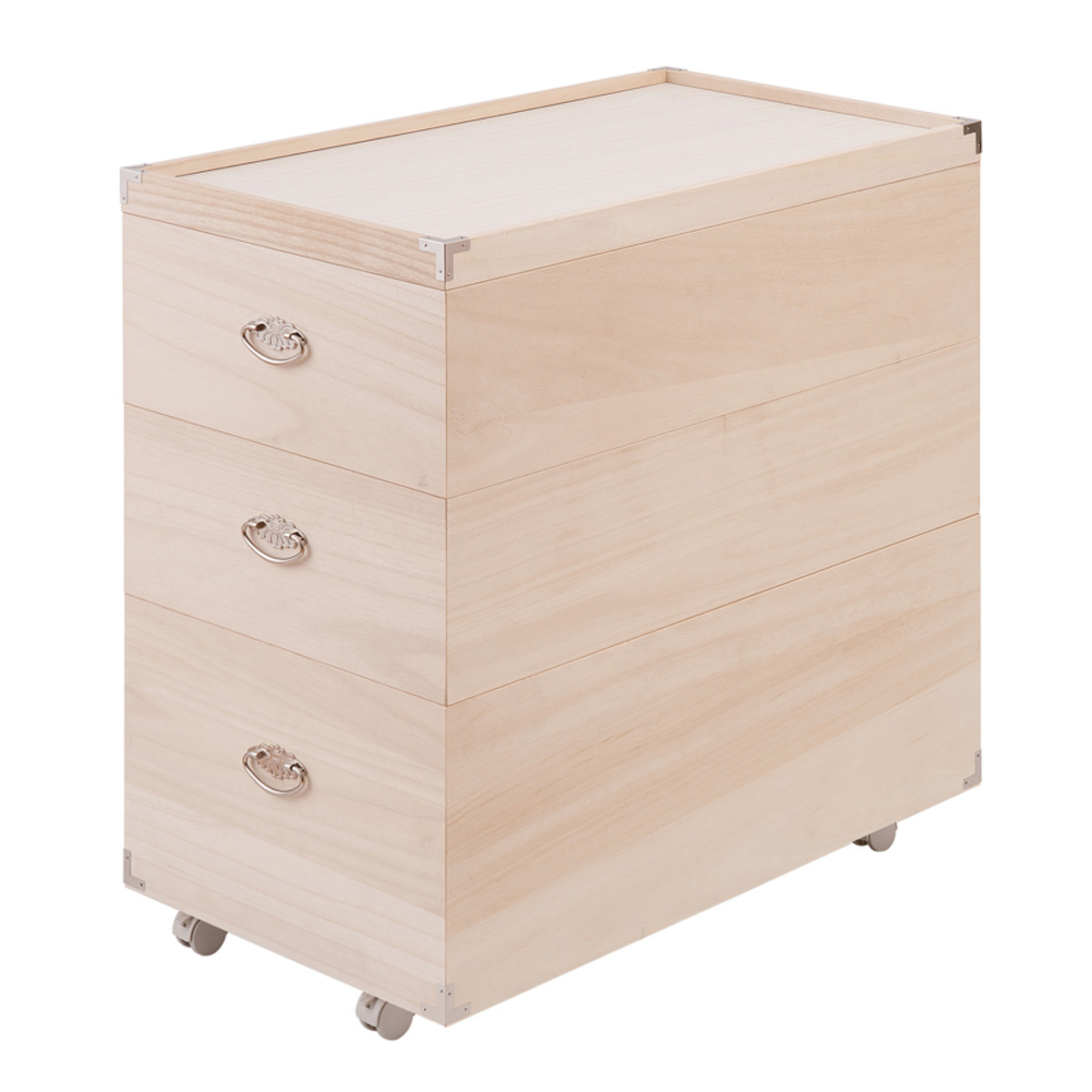 総桐雛人形ケース　3段ボックス 大切な衣類やひな人形をしまえる総桐収納ケース 3段・高さ69.5cm 通販