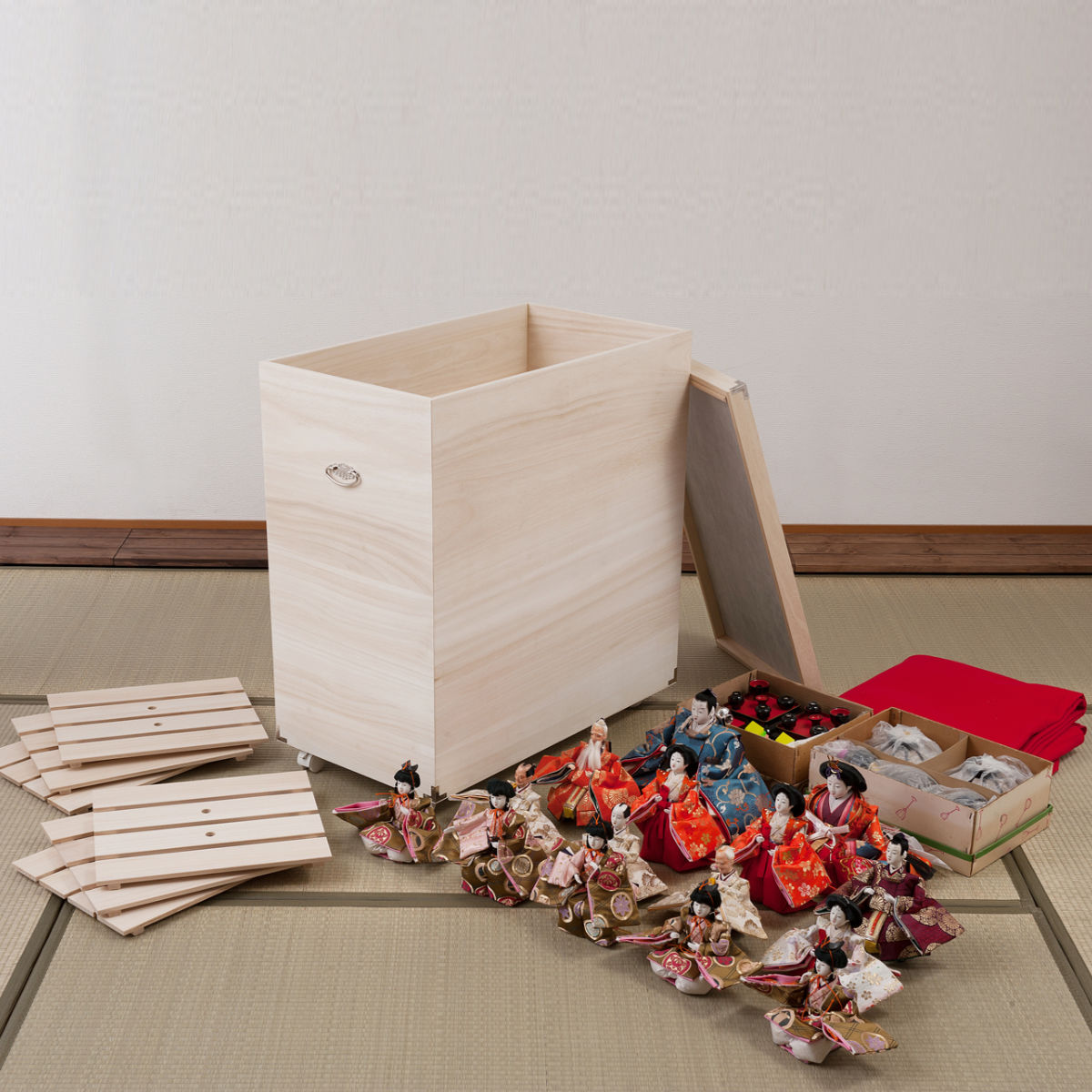 桐衣装箱 深型 日本製 ひな人形ケース 竹炭シート入り 高さ72.5cm