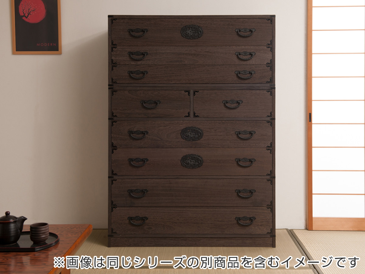 焼桐タンス 3段 民芸調 桐箪笥 日本製 幅100cm （ 桐タンス タンス たんす 箪笥 桐たんす 完成品 ）の画像