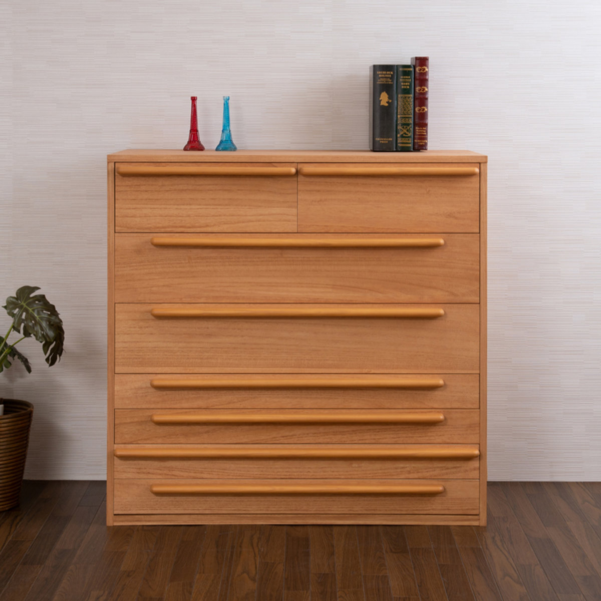 桐チェスト 7段 モダンデザイン 桐タンス 幅100cm （ タンス たんす