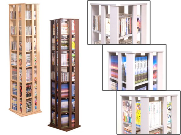 □在庫限り・入荷なし□回転式 コミックラック 本棚 7段 高さ166cm