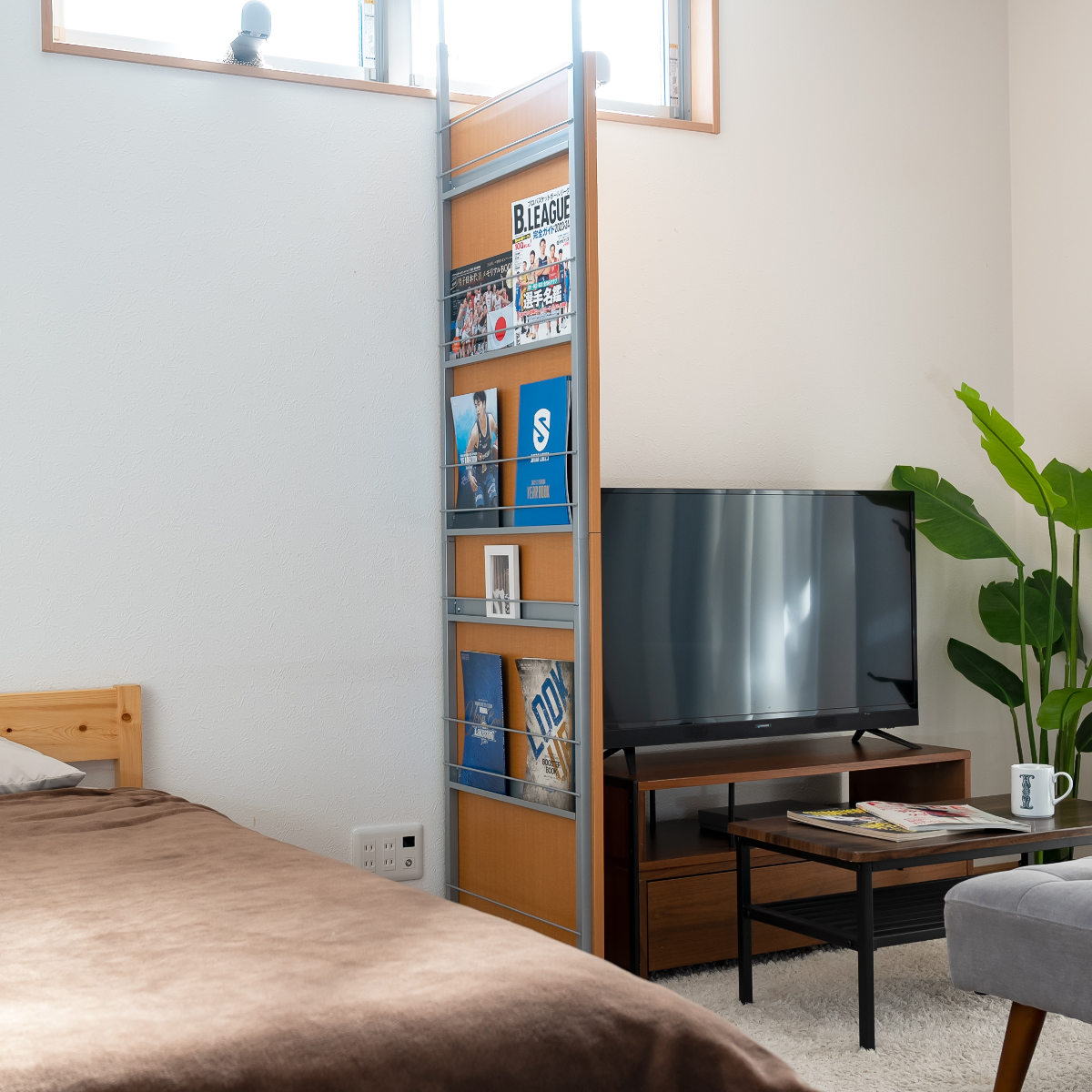 マガジンラック 突っ張り パーテーション 幅60cm 日本製 （ 衝立