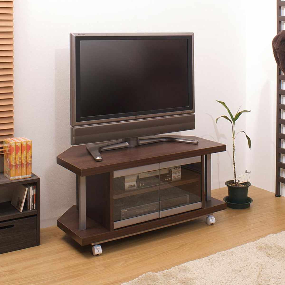 テレビ台 コーナータイプ 幅90cm 日本製 （ AV収納 TVラック 可動棚