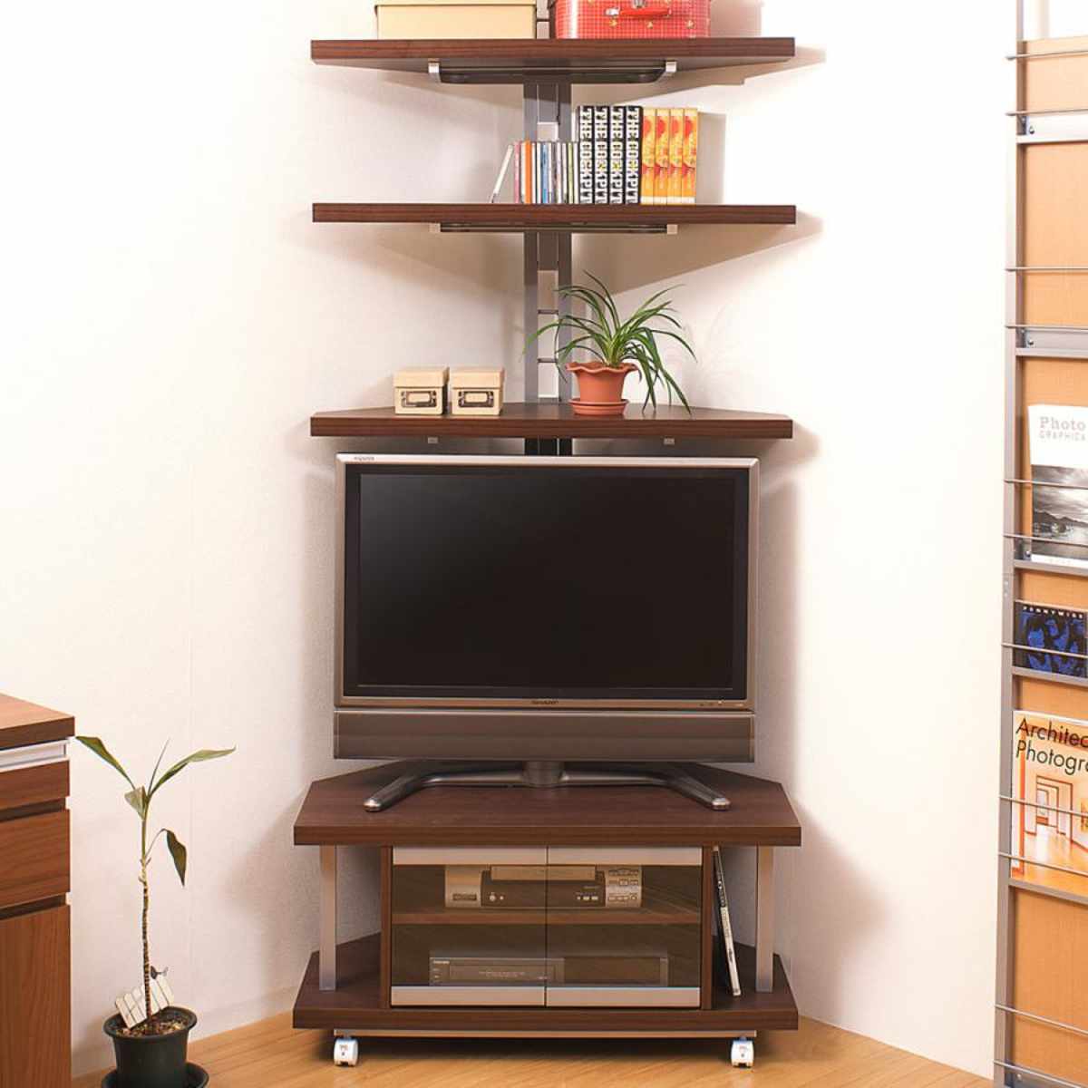 セット品 テレビ台 幅90cm 突っ張り コーナーラック 3段 日本製 セット品 テレビ台 幅90cm 突っ張り コーナーラック 3段 日本製