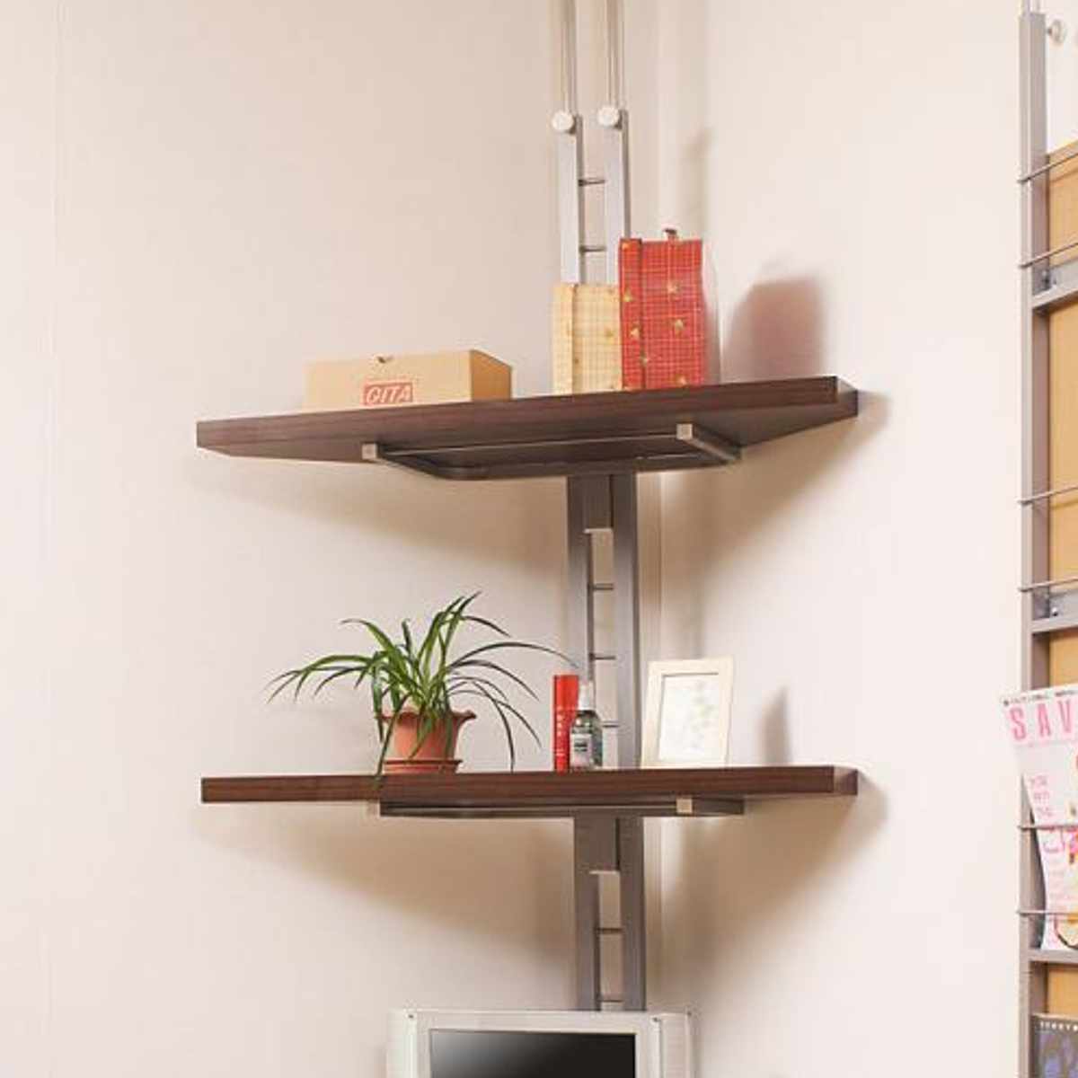 セット品 テレビ台 幅120cm 突っ張り コーナーラック 3段 日本製