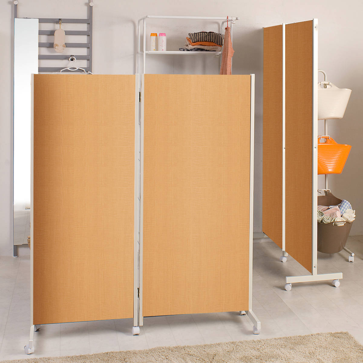 パーテーション キャスター付きパーテーション 2連 高さ145cm （ 自立