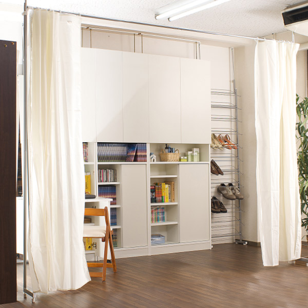 突っ張り カーテンポール 間仕切り 伸縮 （ つっぱり カーテンレール