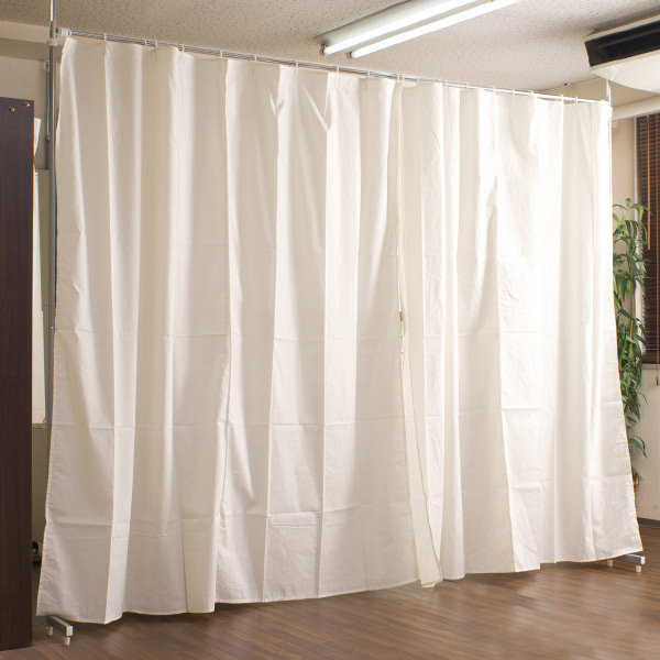 ポール付きカーテンシェルフ 突っ張り カーテンポール 間仕切り 伸縮 （ つっぱり カーテンレール