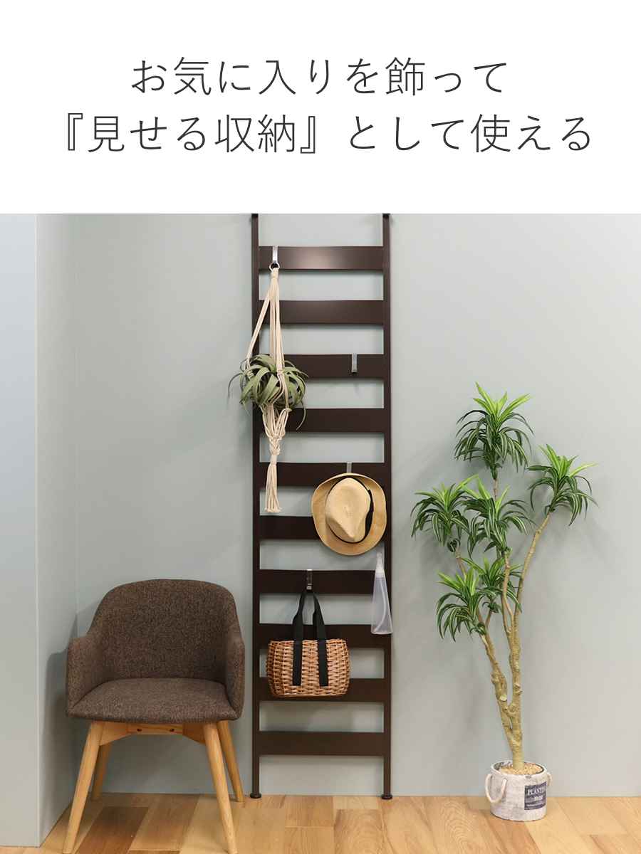 ラダーラック 突っ張りラダーラック 幅広ラダーラック 幅46cm （ 壁面