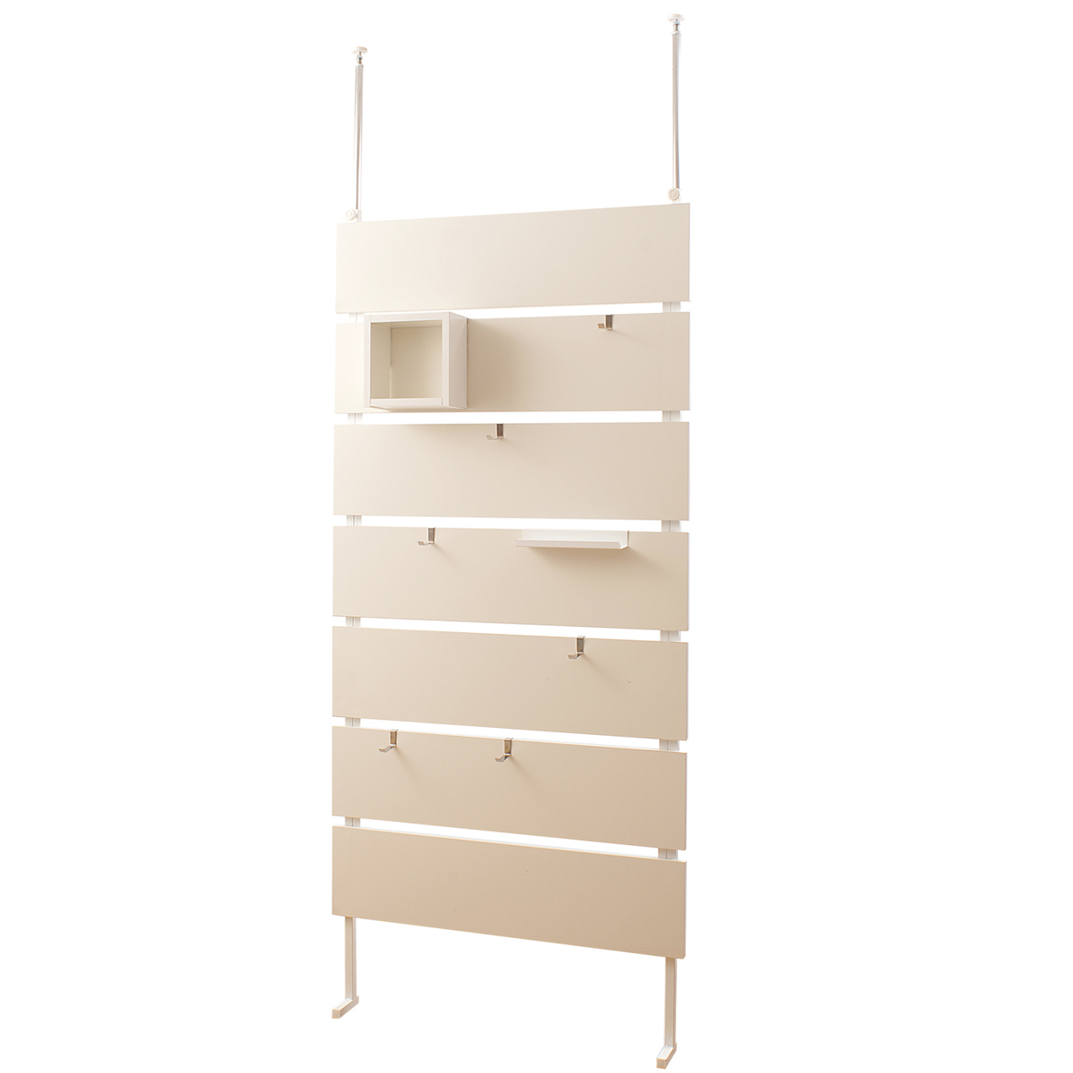 突っ張りウォールパーテーション 幅90cm 間仕切り フック6個付 日本製