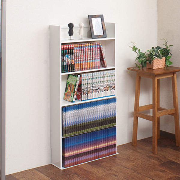 薄型 壁面収納 ミニコミックラック 幅45cm （ 本棚 オープンラック