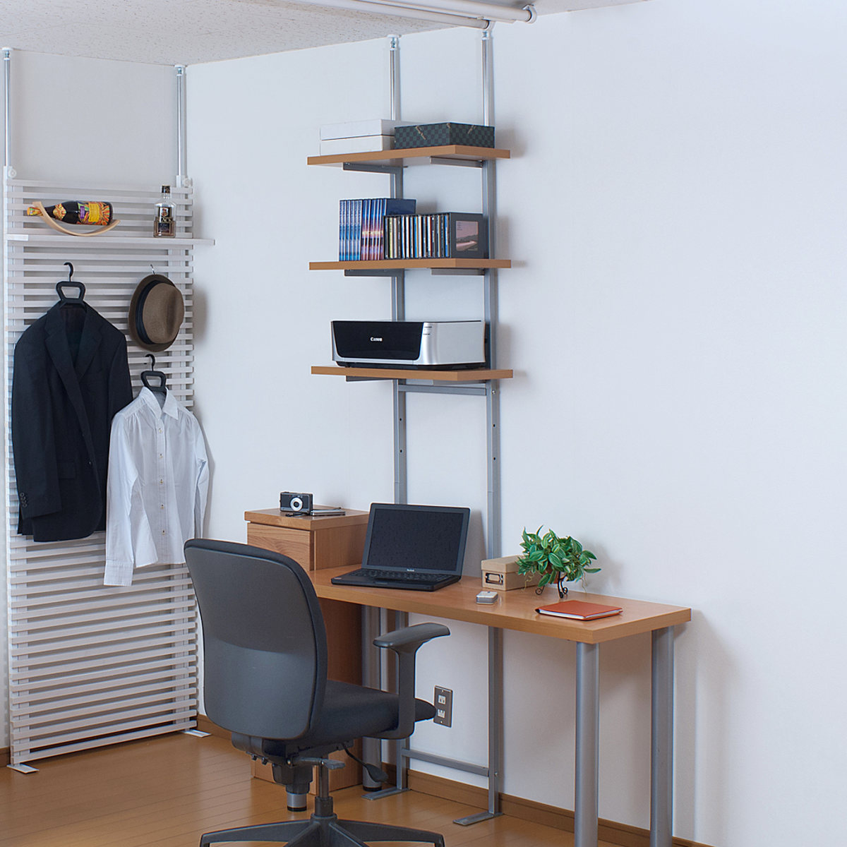 突っ張り 壁面収納ラック 幅60cm 棚板3枚 日本製 （ つっぱり棚 ラック