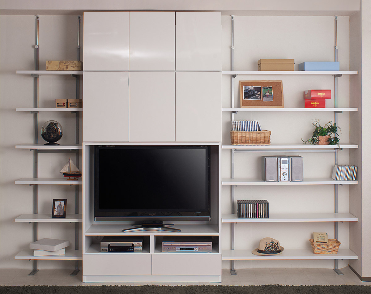 突っ張り 壁面収納ラック 幅60cm 棚板6枚 日本製 （ つっぱり棚 ラック