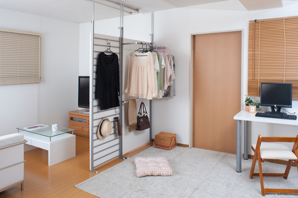 パーテーション 突っ張り 幅90cm クローゼット ハンガーラック