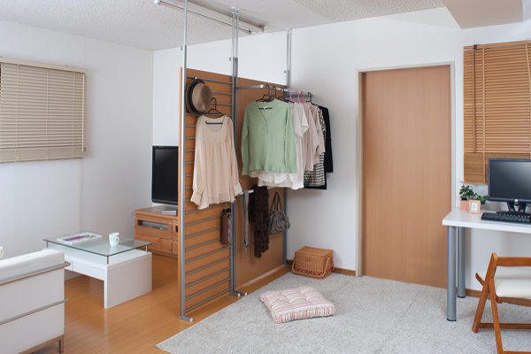 パーテーション 突っ張り 幅90cm クローゼット ハンガーラック