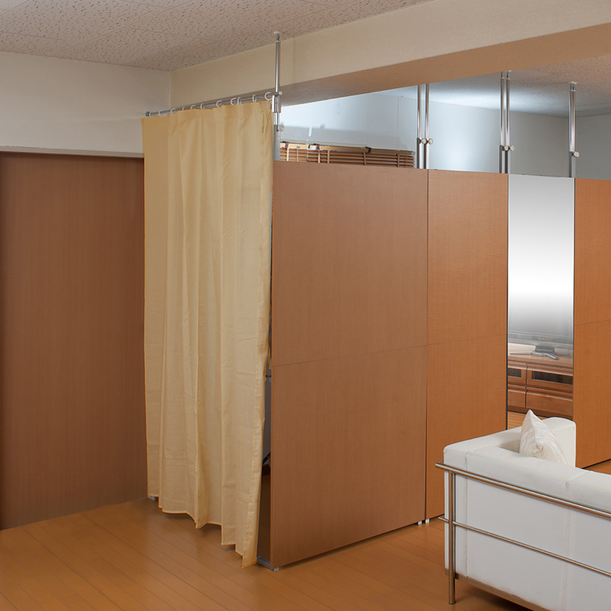 突っ張りパーテーション用ドアカーテン （ 突っ張り パーテーション