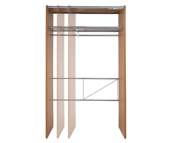 伸縮クローゼット 幅85-125cm ハンガーラック 上棚・カーテン付 日本製