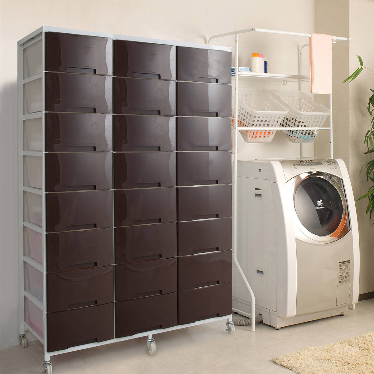 NASA 衣装ケース 大量収納プラスチックチェスト 3列8段 （ 幅103×奥行