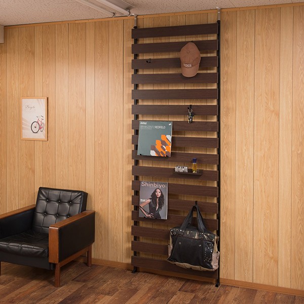 突っ張り 立体ラダーラック 幅80cm ハイタイプ 収納 日本製 （ ラック