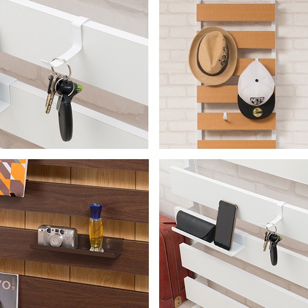 突っ張り 立体ラダーラック 幅80cm ハイタイプ 収納 日本製 （ ラック