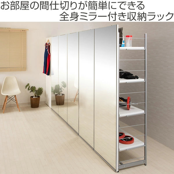 お売りします 間仕切りパネル収納 ミラータイプ 手軽に間仕切り パネル収納 「ミラータイプ」 棚4枚・幅60cm 通販