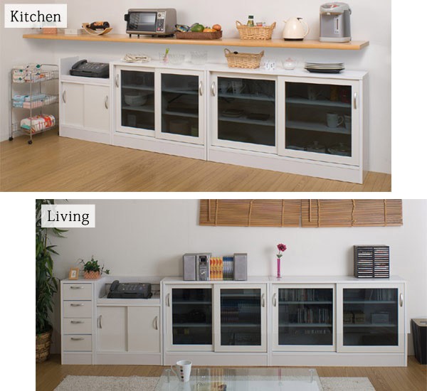 □在庫限り・入荷なし□ カウンター下収納 ガラス引戸キャビネット