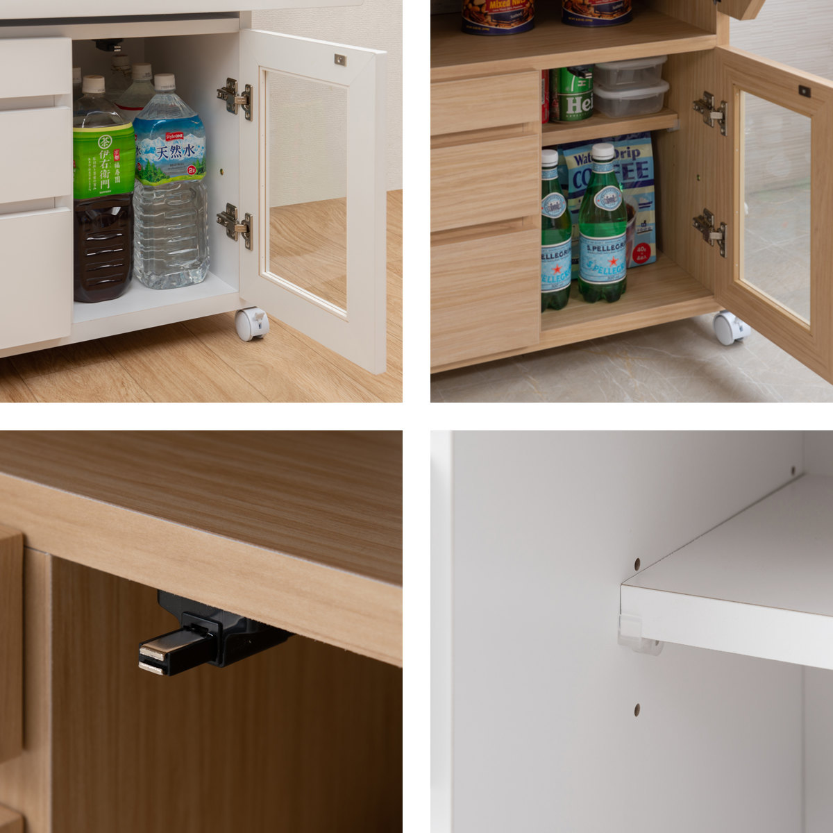 キッチンワゴン バタフライ 両バタ 日本製 約幅120cm （ キッチン