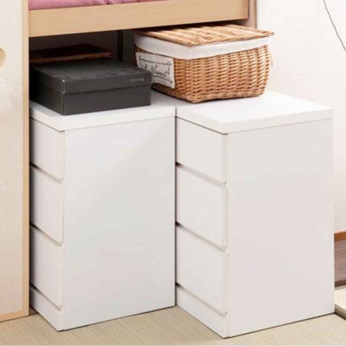 クローゼット収納 タンス 幅75cm 3段 奥行40cm キャスター付 日本製