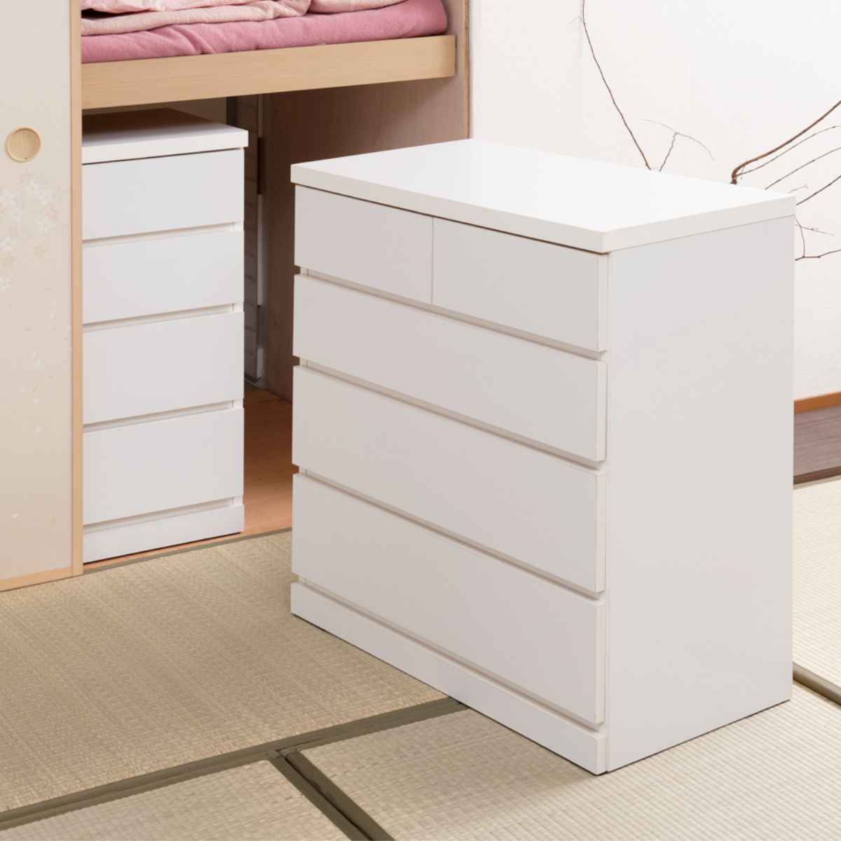 クローゼット収納 タンス 幅99.5cm 4段 奥行40cm キャスター付 日本製