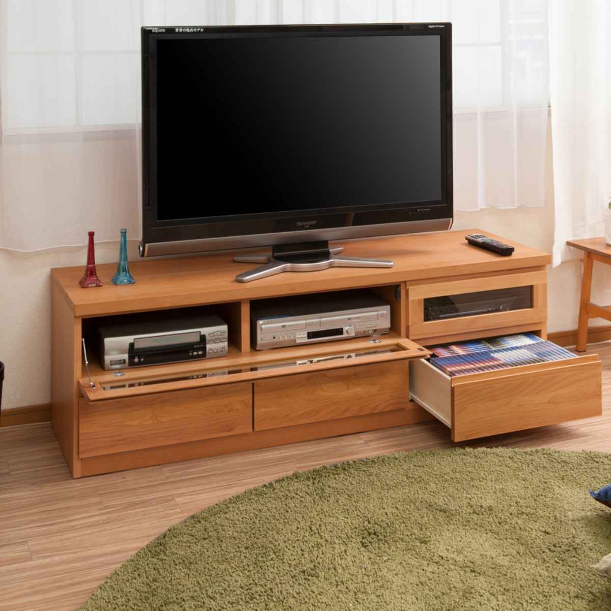 テレビ台 ローボード 天然木 アルダー前板 日本製 幅150cm （ TV台 TV