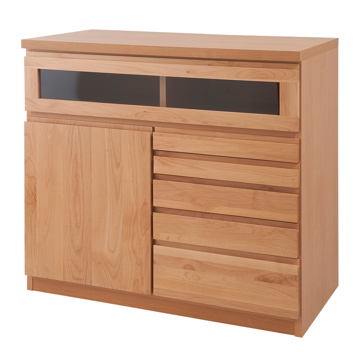 ファックス台 キャビネット 天然木アルダー チェスト 幅90cm （ 電話台