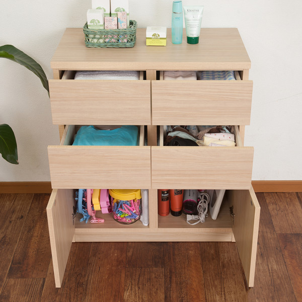 キャビネット 3段 スクエアキャビネット ロータイプ 引出し 幅70cm