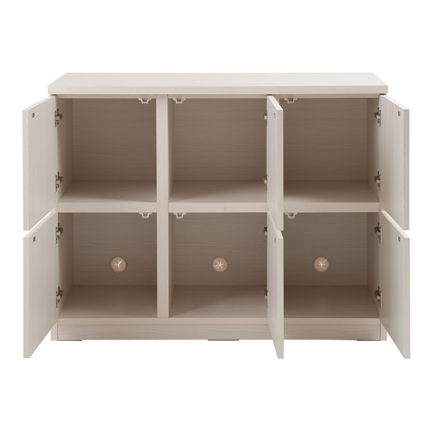 キャビネット 2段 スクエアキャビネット ロータイプ 板扉 幅104.5cm