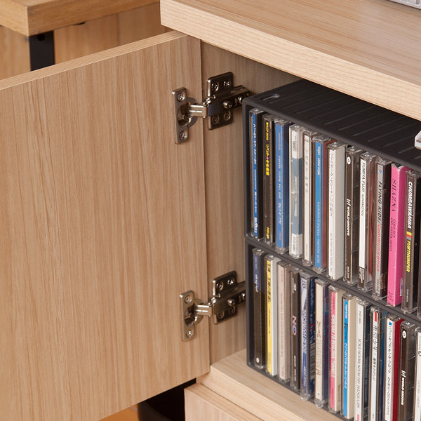 キャビネット 2段 スクエアキャビネット ロータイプ 板扉 幅104.5cm