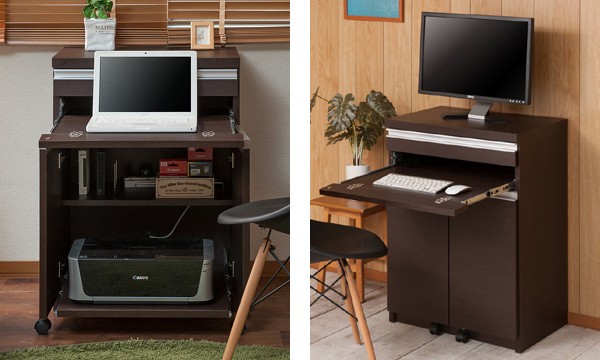 パソコンデスク PCデスク キャビネット型 スタイリッシュ 幅60cm