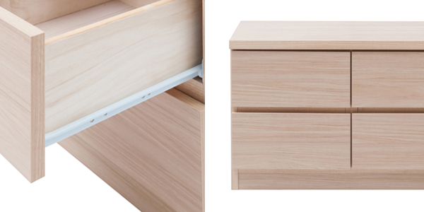 ローチェスト 2段2列 ベンチチェスト 木目調 幅70cm （ 完成品 国産 チェスト ロータイプ テレビ台 TV台 ディスプレイ 収納 ） | ブランド登録なし | 05