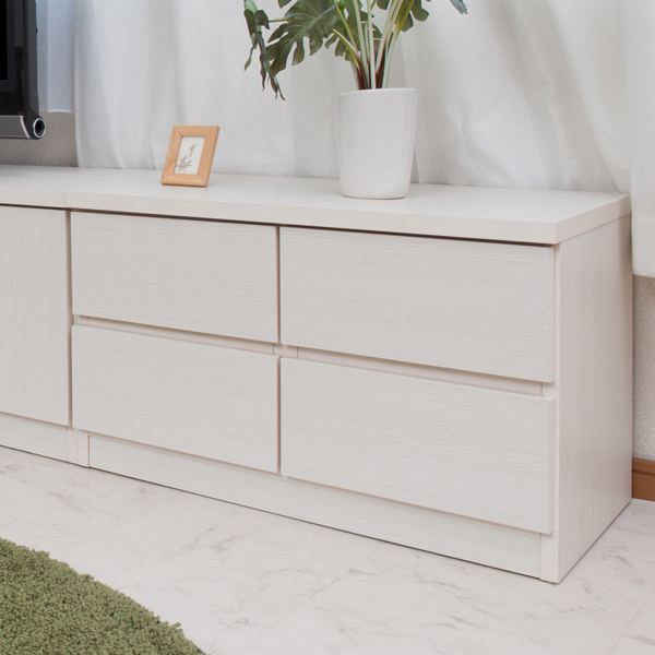 ローチェスト 2段2列 ベンチチェスト 木目調 幅70cm （ 完成品 国産 チェスト ロータイプ テレビ台 TV台 ディスプレイ 収納 ） | ブランド登録なし | 07