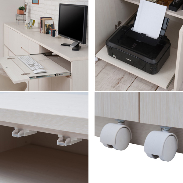 キャビネット パソコンデスク 収納棚 木目調 約幅70cm （ 完成品 国産