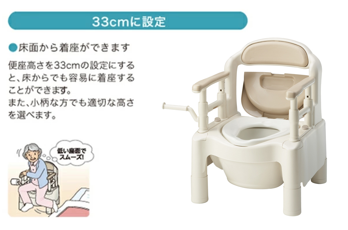 家具調 脱臭暖房便座ポータブルトイレ 消臭フォーム2本付き ポータブル