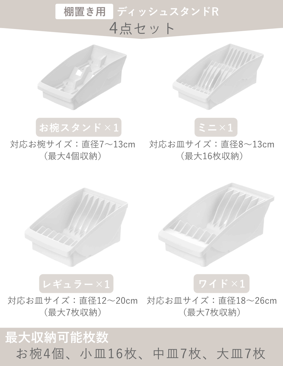 リッチェル（Richell） ディッシュラック 4点セット トトノ 棚置き用