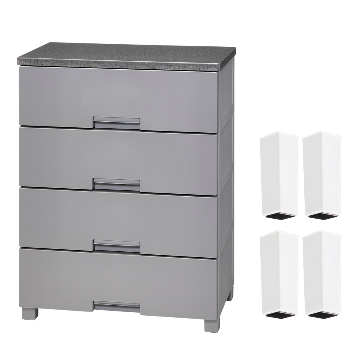 Fits チェスト お掃除ラク脚付き フィッツチェスト 6504 4段 幅65×奥行