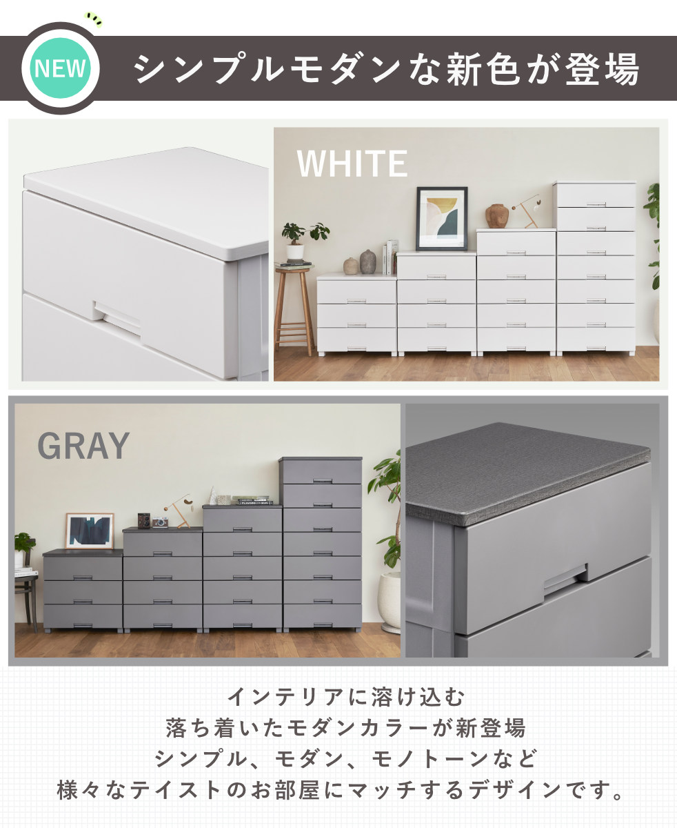 Fits チェスト キャスター付き フィッツチェスト6504 4段 （ タンス