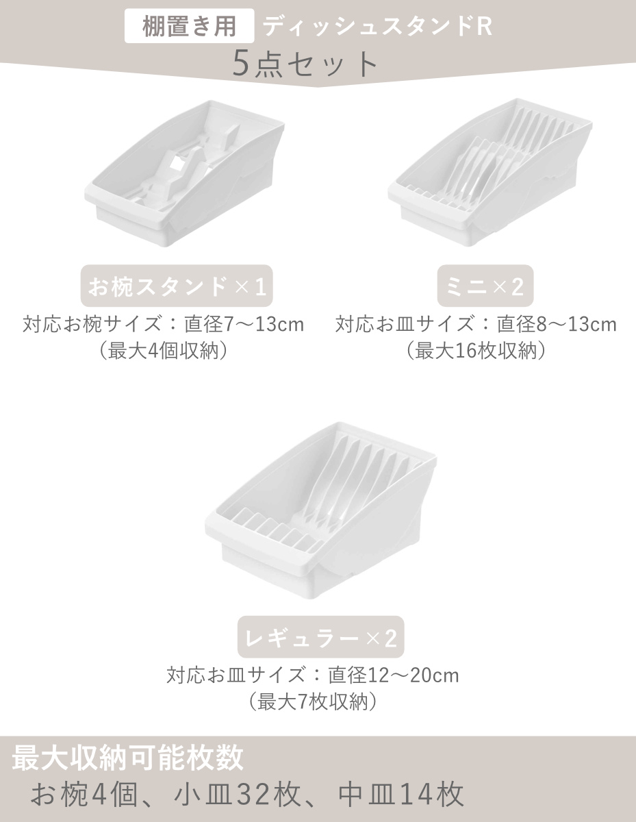 ディッシュスタンド 5点セット トトノ 棚置き...の詳細画像2