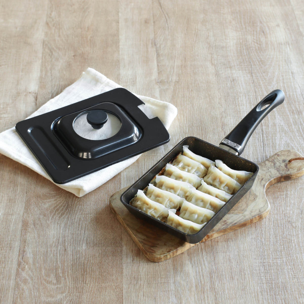 アイメディア 卵焼き器 IH対応 ガラス蓋付き 2点セット ゴールド 