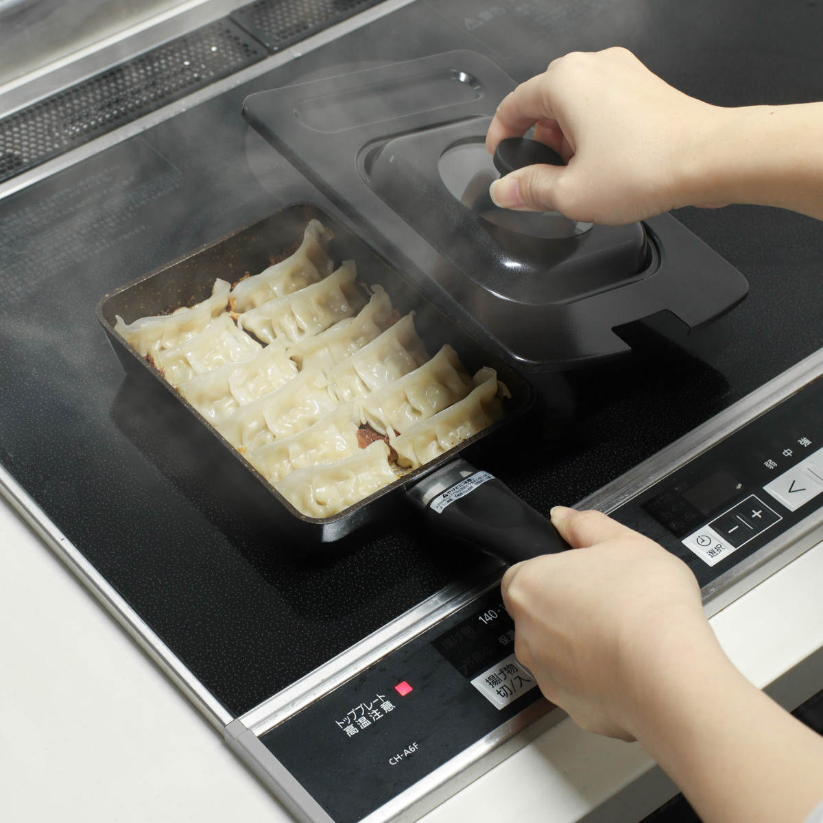 アイメディア 卵焼き器 IH対応 ガラス蓋付き 2点セット ゴールド