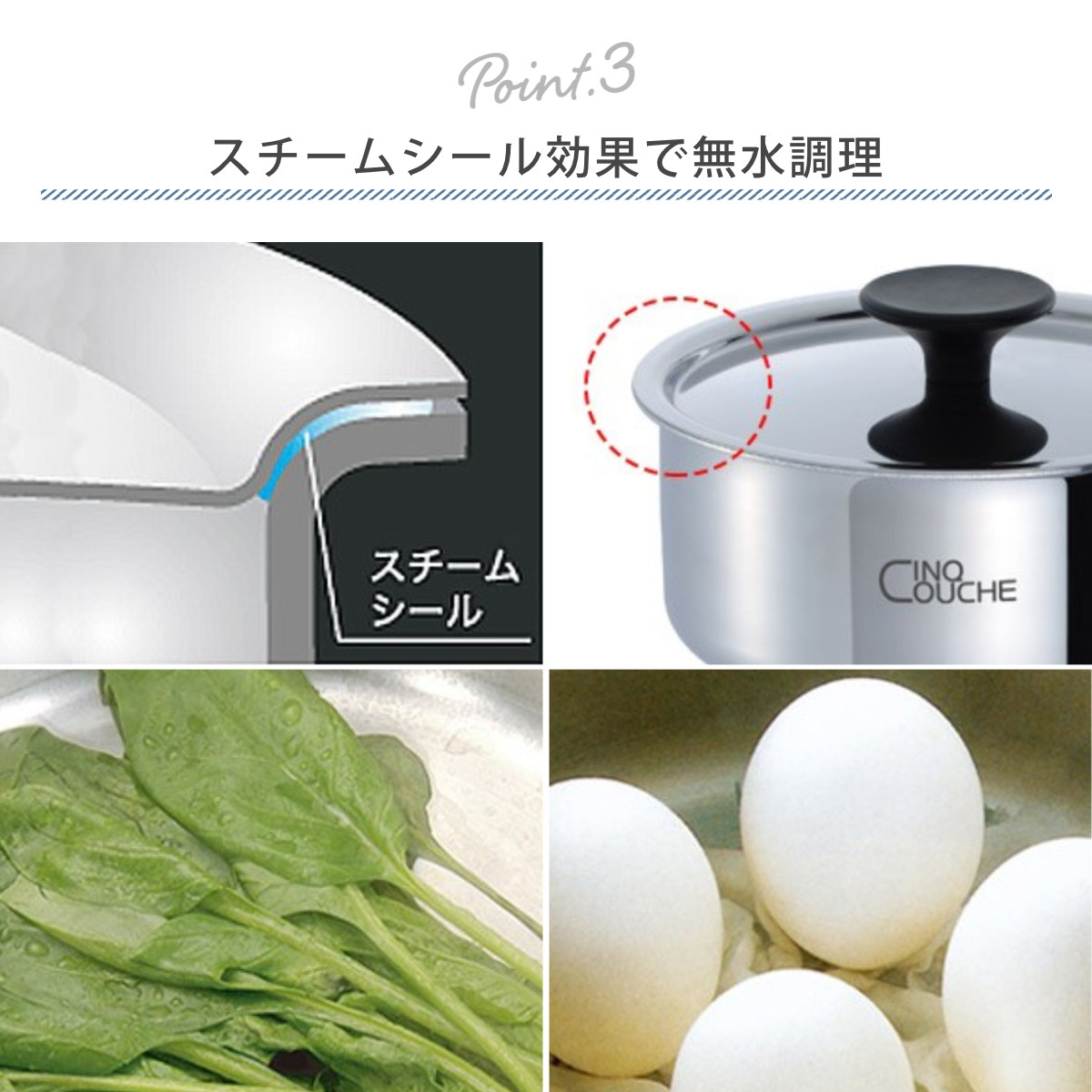 ウルシヤマ金属工業 蒸し器 2段 24cm IH対応 サンク・クーシュ UMIC