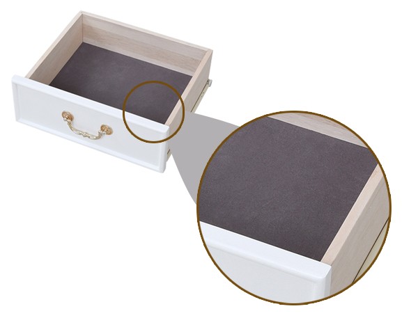 キャビネット ガラス扉 引出し付 姫系 キャッツプリンセスduo 幅48cm