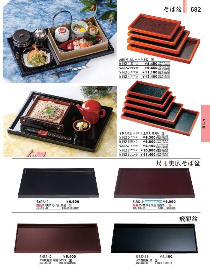 そば盆 木製 八ツ台 黒渕朱 盆 お盆 ざるそば 敷膳 クサビ止め金具入り