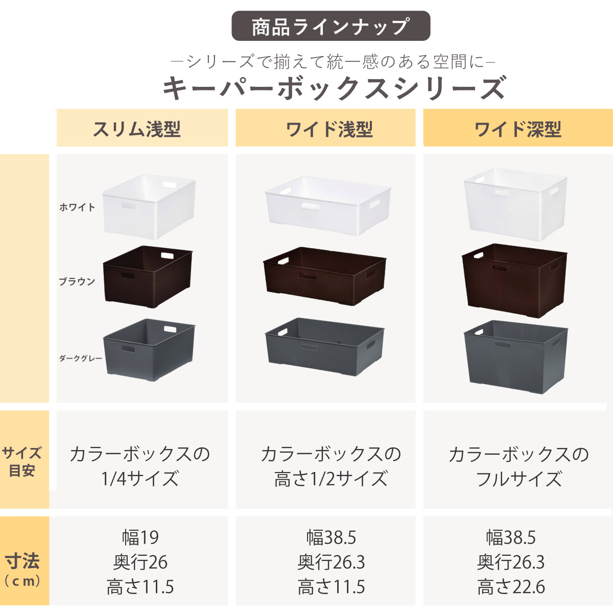 収納ボックス 収納ケース キーパーボックスワイド 深型 （ 幅38.5×奥行