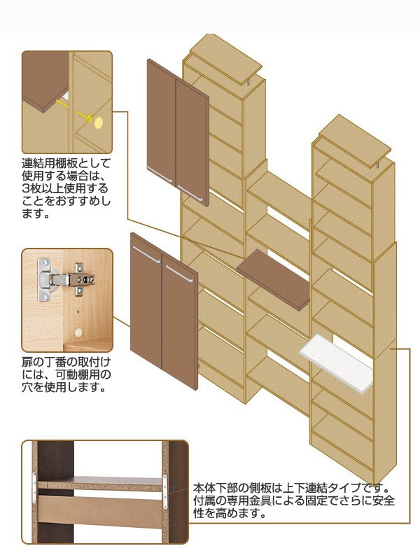 壁面収納 突っ張り オープンラック 浅型 PROVA2 幅75cm （ 収納 ラック